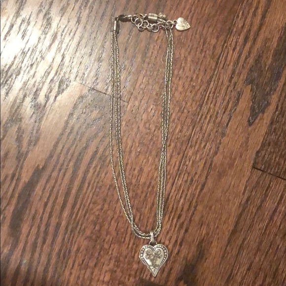 Brighton three layer silver heart charm necklace - Picture 2 of 6